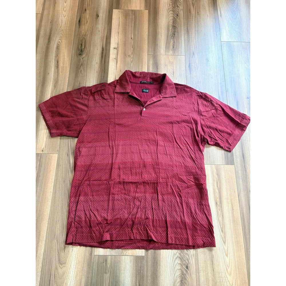 Tiger Woods Collection Golf Polo Men's XL Maroon Cotton Soft Preppy Performance